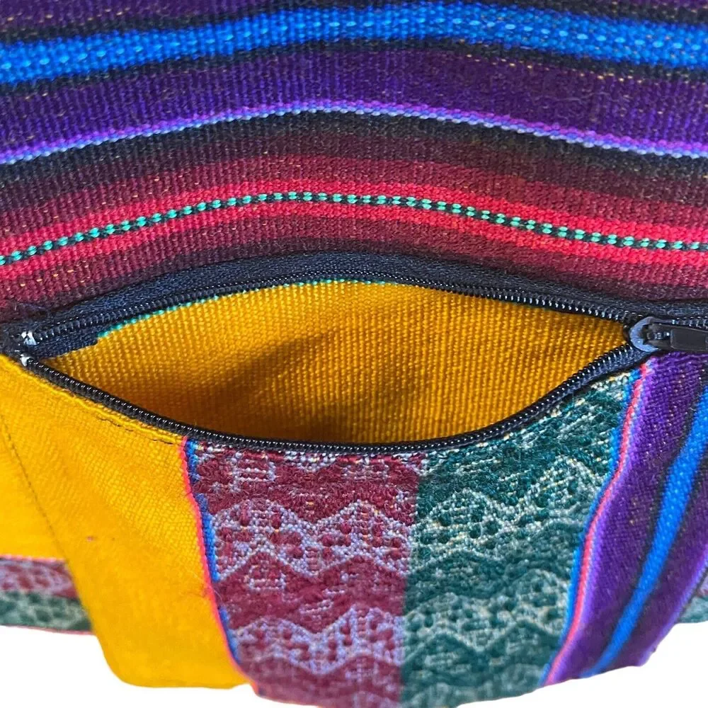 Peruvian Bag Purse Tote Inca Indian Tribal Textile Vintage Yellow Bold Colors